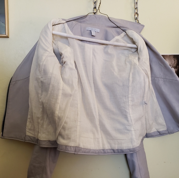 Dylan Gray Dove Leather Jacket Moto Biker S iro - Picture 6 of 8